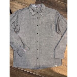 Smartwool Merino Button Up Shirt Men's Large Gray Charcoal Organic Cotton